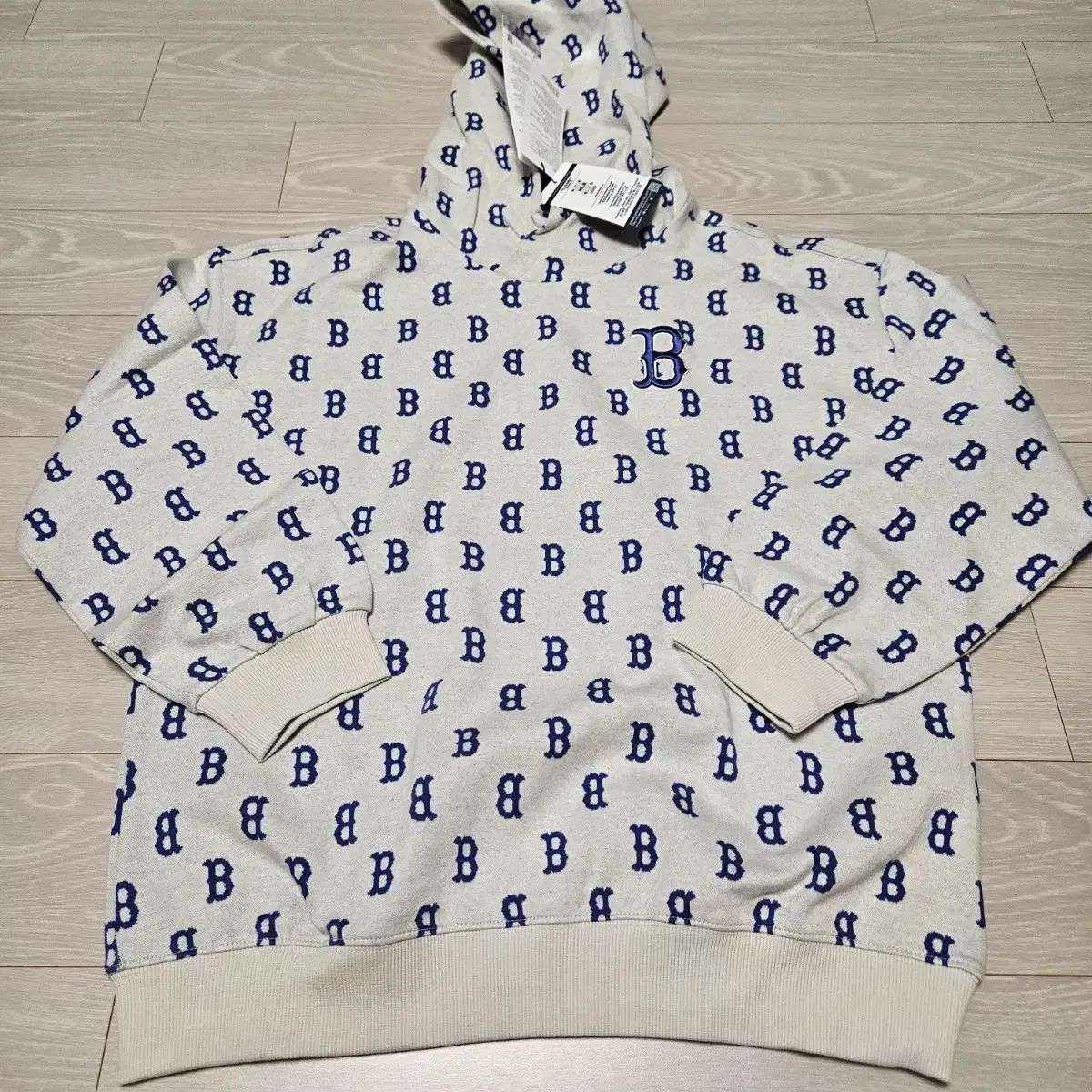 定番人気，100%新品 MLB ボストン B ロゴ フーディー Tシャツ オールオーバ プリンティング 155 新品 Tシャツ