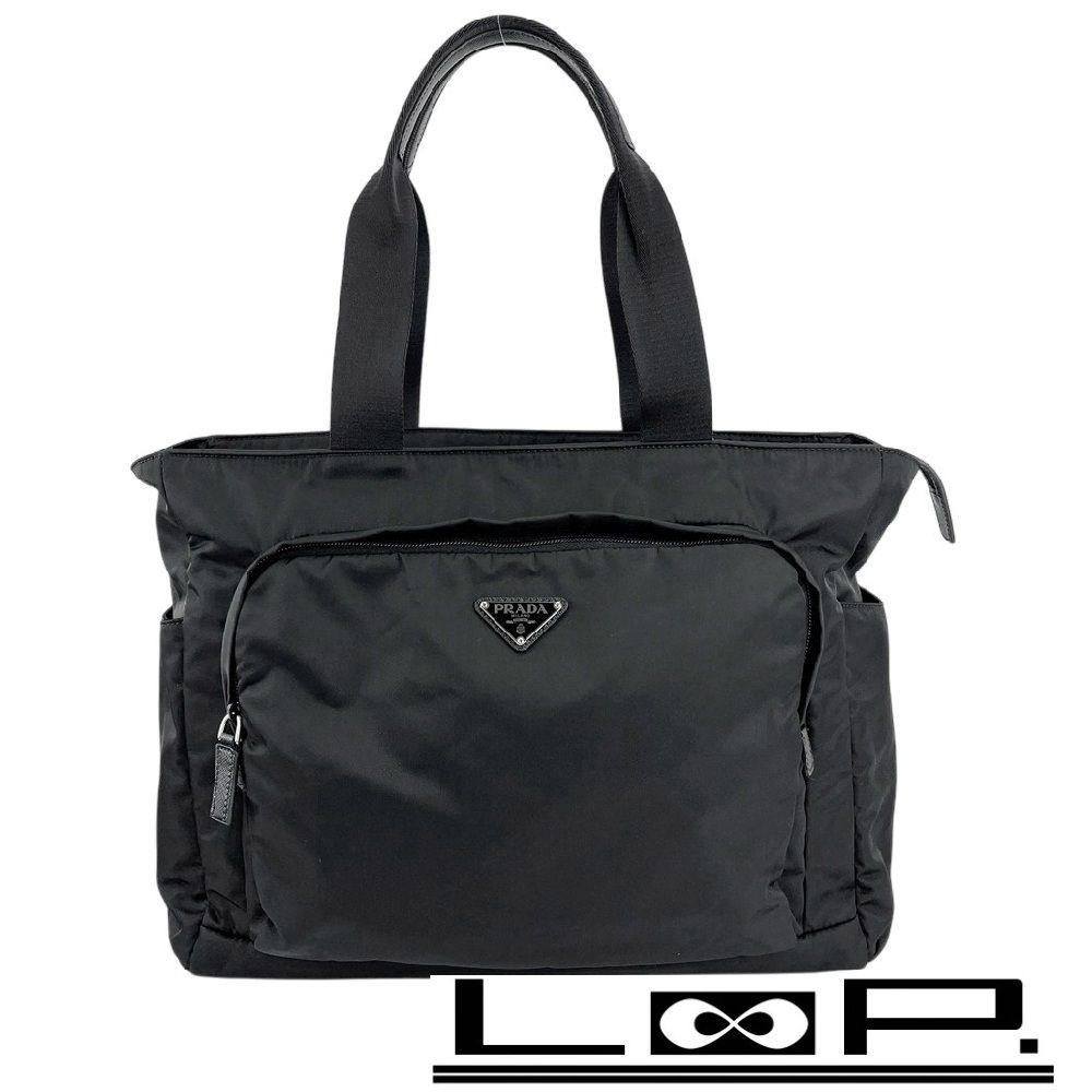 プラダ □新同□ サフィアーノ トート バッグ ナイロン レザー