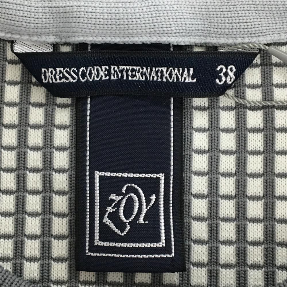 新品】ゾーイ ニットベスト グレー×白 格子柄 ロゴ刺しゅう レディース