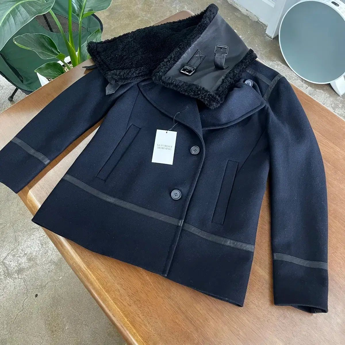 オールセインツ ムートン カラー コート uk6