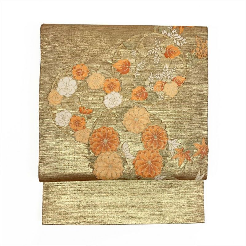 たんす屋 リユース帯 帯 袋帯 金地 フォーマル 金糸 花丸文