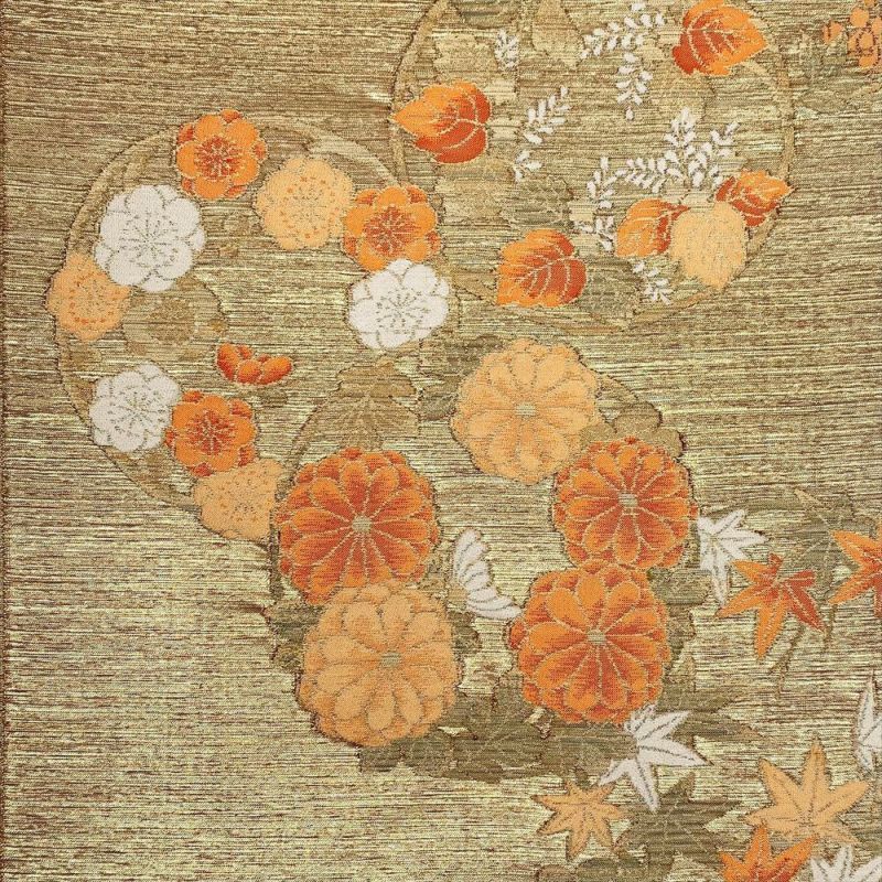 たんす屋 リユース帯 帯 袋帯 金地 フォーマル 金糸 花丸文