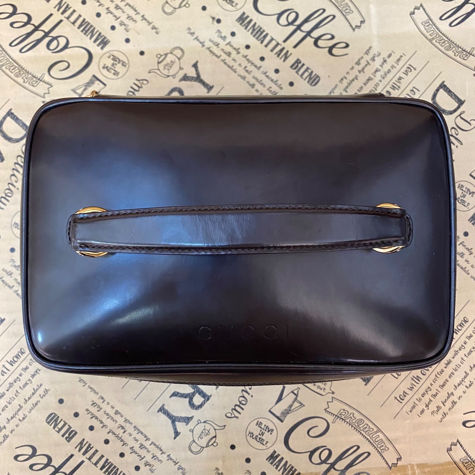 グッチ ハンドバッグ バニティ バンブー 黒 コスメ 旅行 コレクション