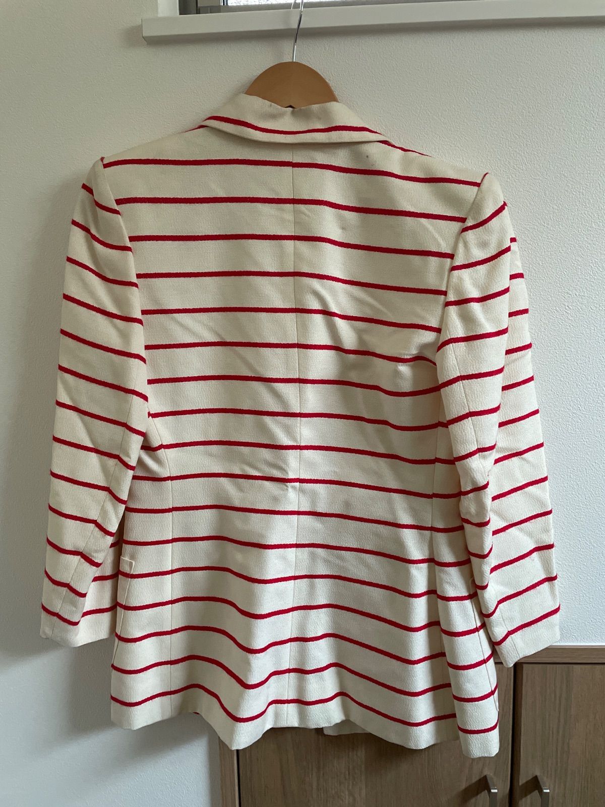 Yves Saint Laurent イヴ・サンローラン レッド赤ボーダー肩パッド付き 