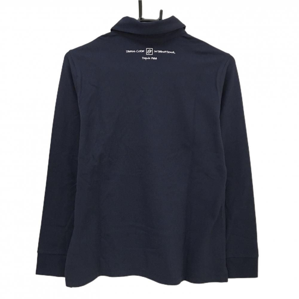 新品】ゾーイ 長袖ポロシャツ ネイビー×白 ロゴ刺しゅう バイカラー