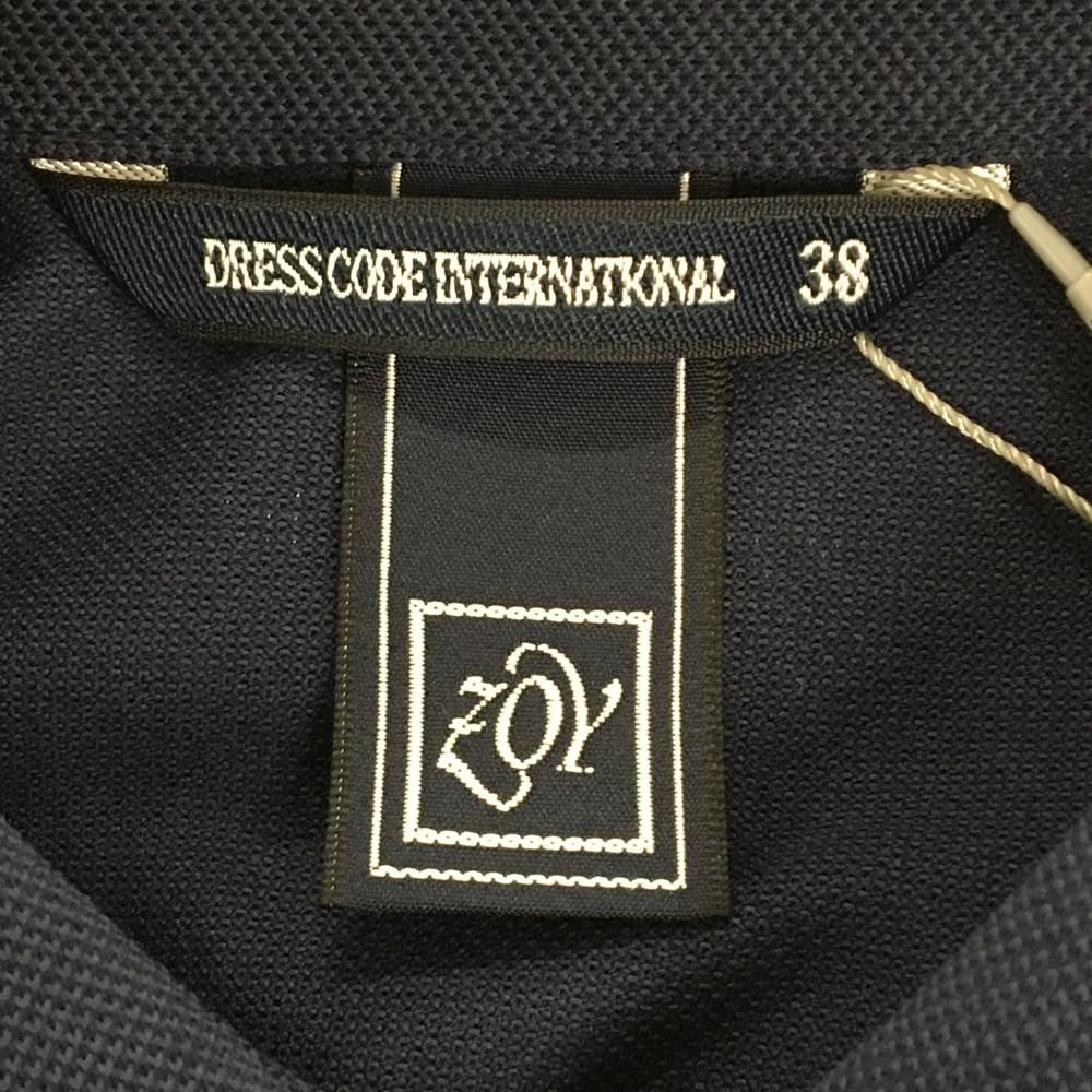 新品】ゾーイ 長袖ポロシャツ ネイビー×白 ロゴ刺しゅう バイカラー