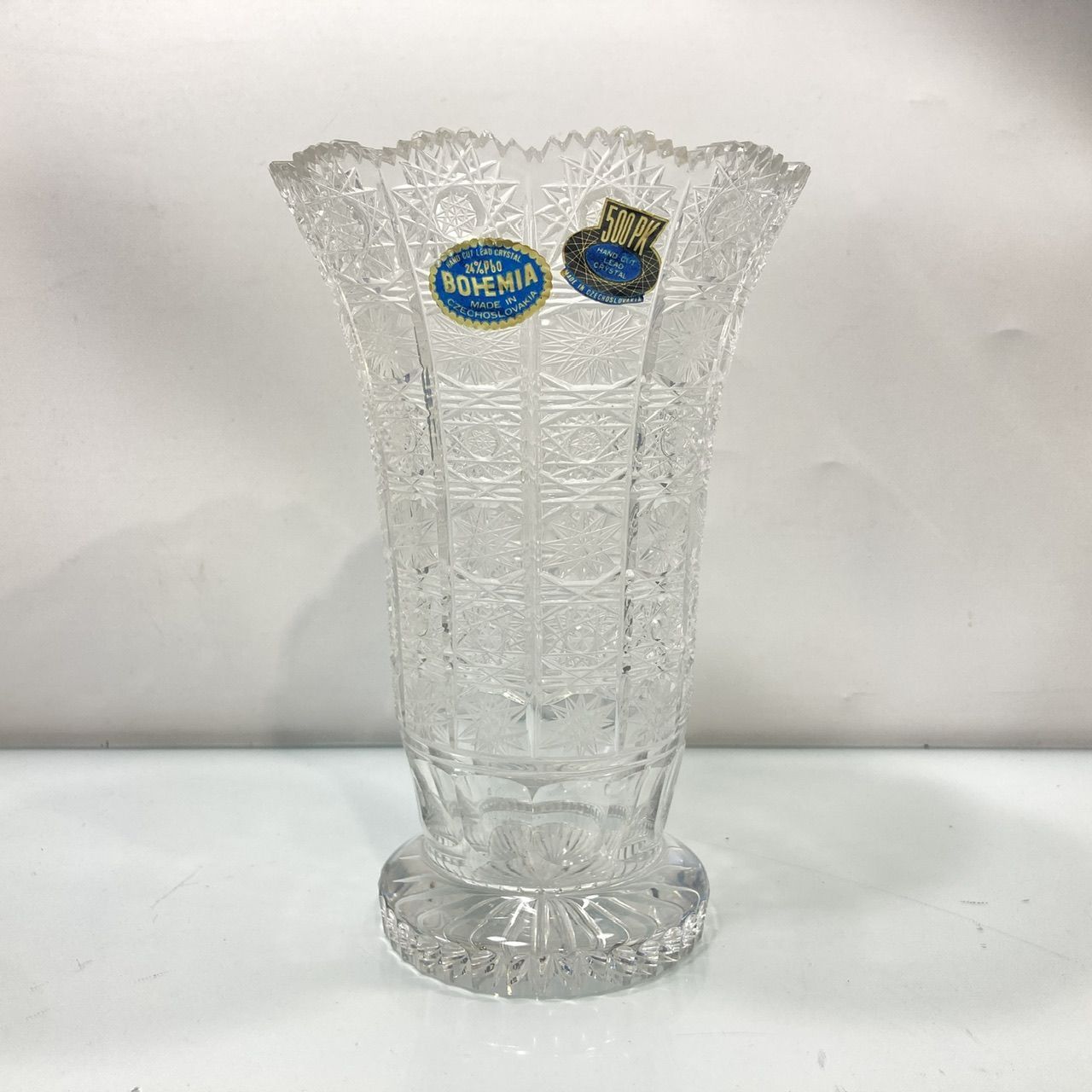 ボヘミアクリスタルガラス 500PK 花瓶 フラワーベース [管理No