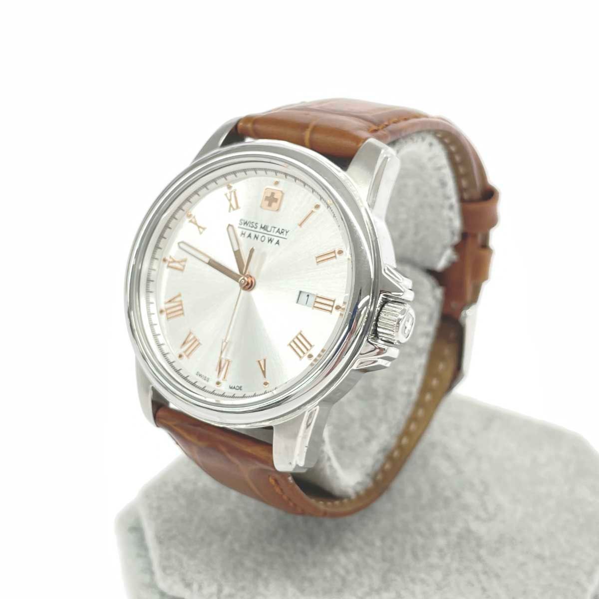 SWISS MILITARY スイスミリタリー 腕時計 クォーツ HANOWA/SS×レザー 
