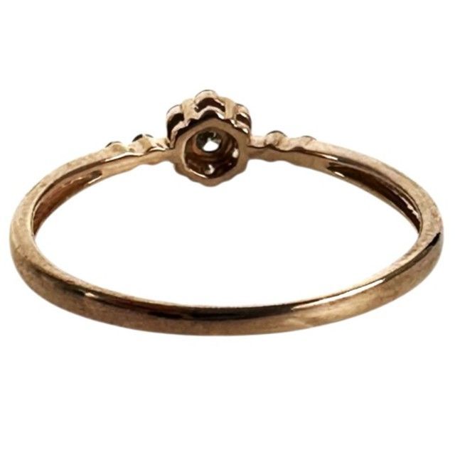 k10 pg リング　16号 K10 デザインリング 指輪 花柄 K10PG ピンクゴールド ダイヤモンド0.16