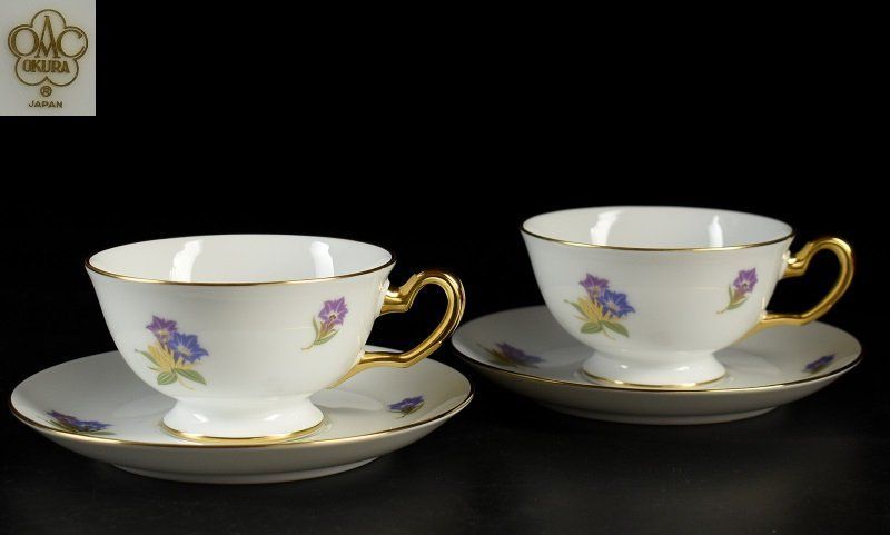 蔵A 3414 b 大倉陶園 カップ＆ソーサー 2客