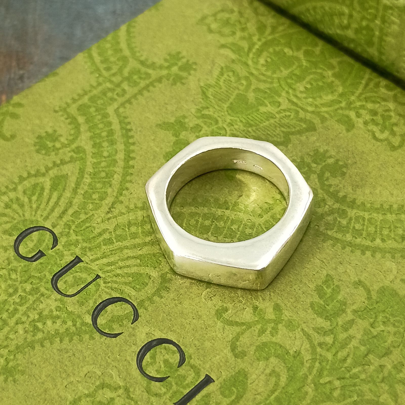 GUCCI グッチ 3連 リング 10号 トリプル ヘキサゴン レディース 指輪