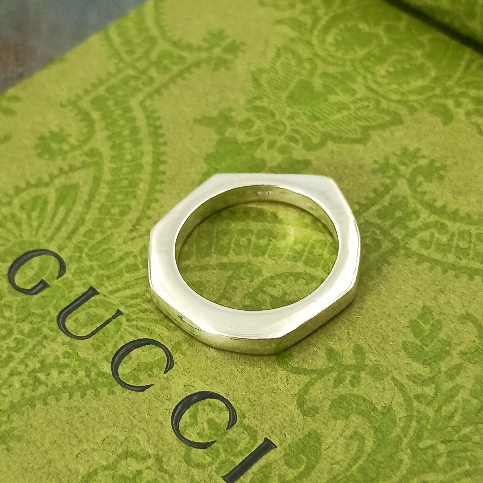 GUCCI グッチ 3連 リング 10号 トリプル ヘキサゴン レディース 指輪
