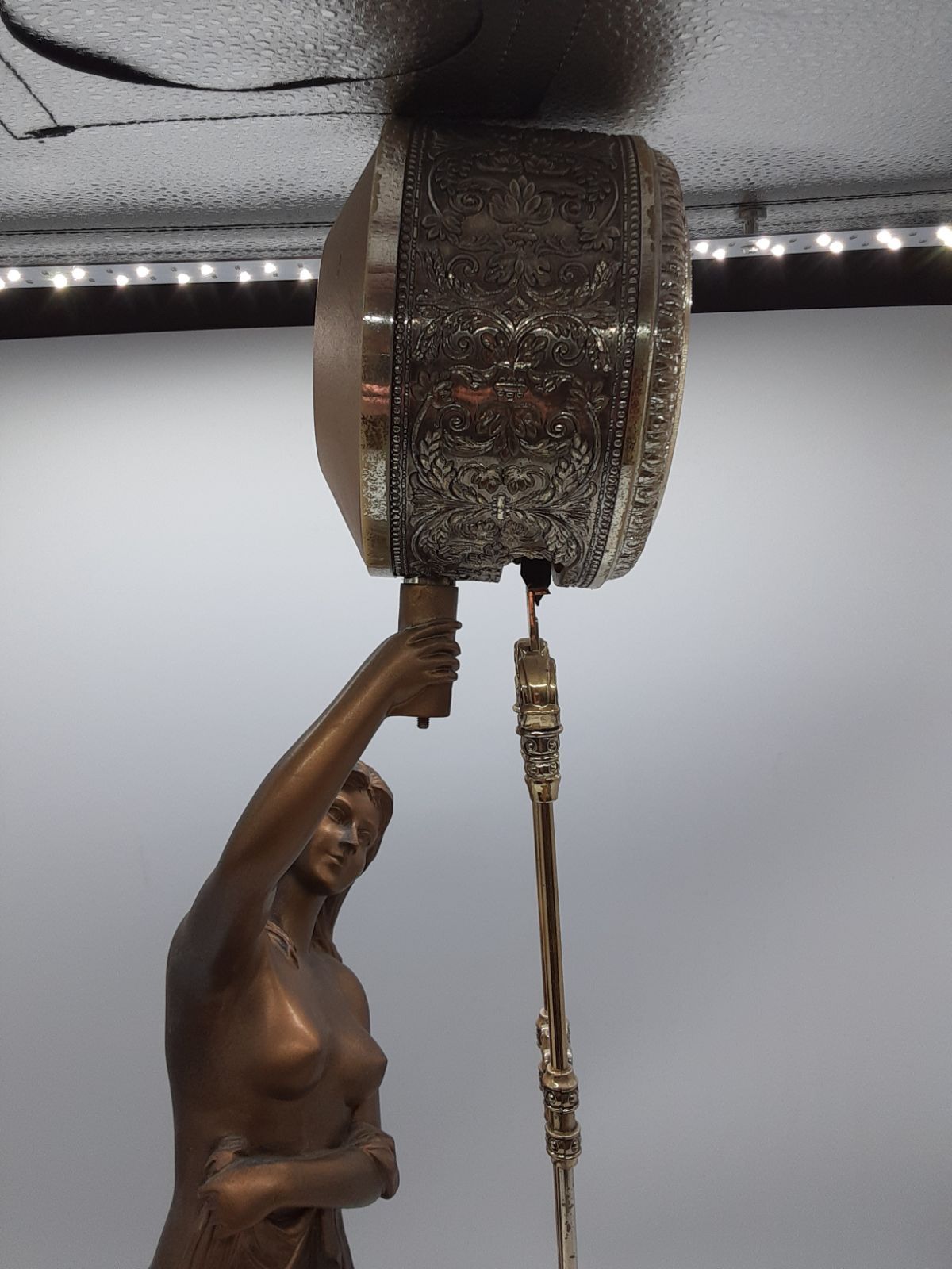 アンティーク 象嵌 振り子置き時計 ジャンク 🎩アンティーク ジャンク🎩 シチズン Citizen 振り子置時計 女神