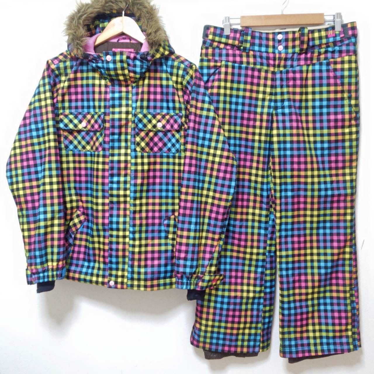 SIROP　シロップ　スノボウエア　スキーウエア　上下セット　M セットアップ◎ゲレンデに映えるレインボーカラー！【SIROP】シロップ