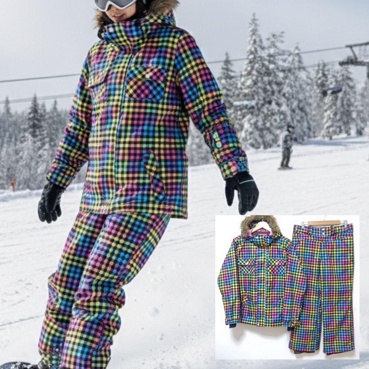 SiROP シロップ　ボードウェア　スキーウェア　レディース　M　上下セット セットアップ◎ゲレンデに映えるレインボーカラー！【SIROP】シロップ
