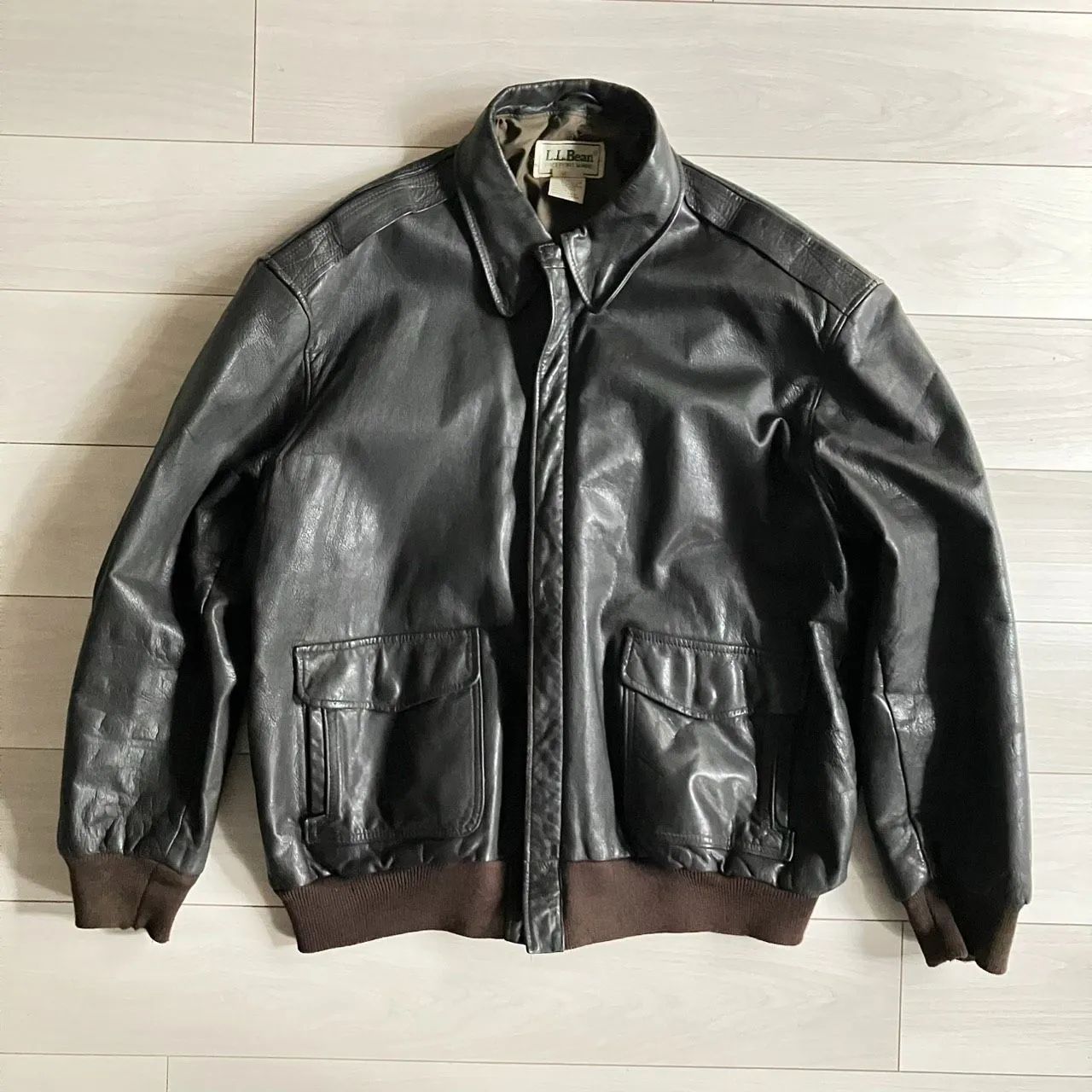 L.L.Bean レザージャケット 90s Thinsulate 中綿入り A-2タイプ 48