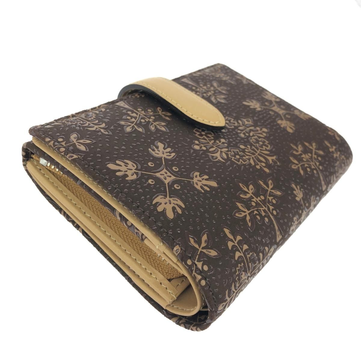 印傳屋 インデンヤ 財布 鹿革/フォルキィ ブラウン レディース