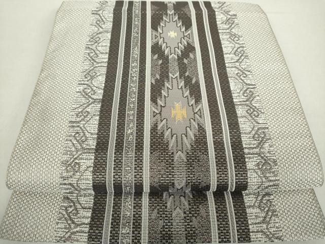 平和屋着物 本場筑前博多織 八寸名古屋帯 菱間道 正絹 ps