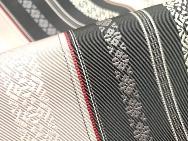  平和屋着物 本場筑前博多織 八寸名古屋帯 千織献上 岡崎暘作 証紙付き 正絹 op 名古屋帯 帯