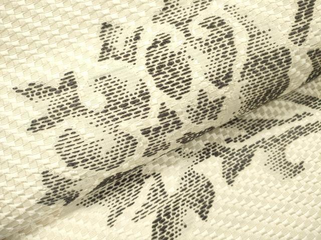 平和屋着物○本場筑前博多織 八寸名古屋帯 更紗花文 正絹 逸品