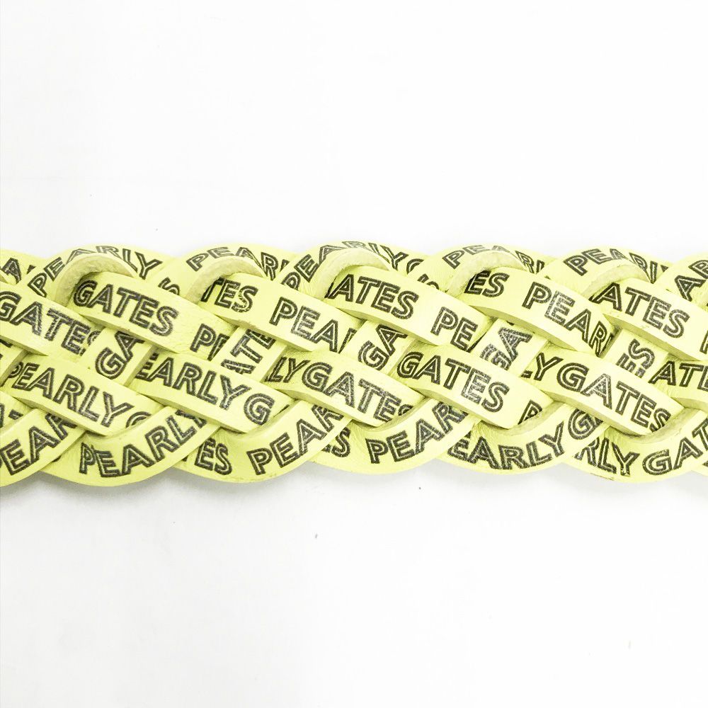 PEARLY GATES パーリーゲイツ メッシュ ベルト ロゴ総柄 イエロー系