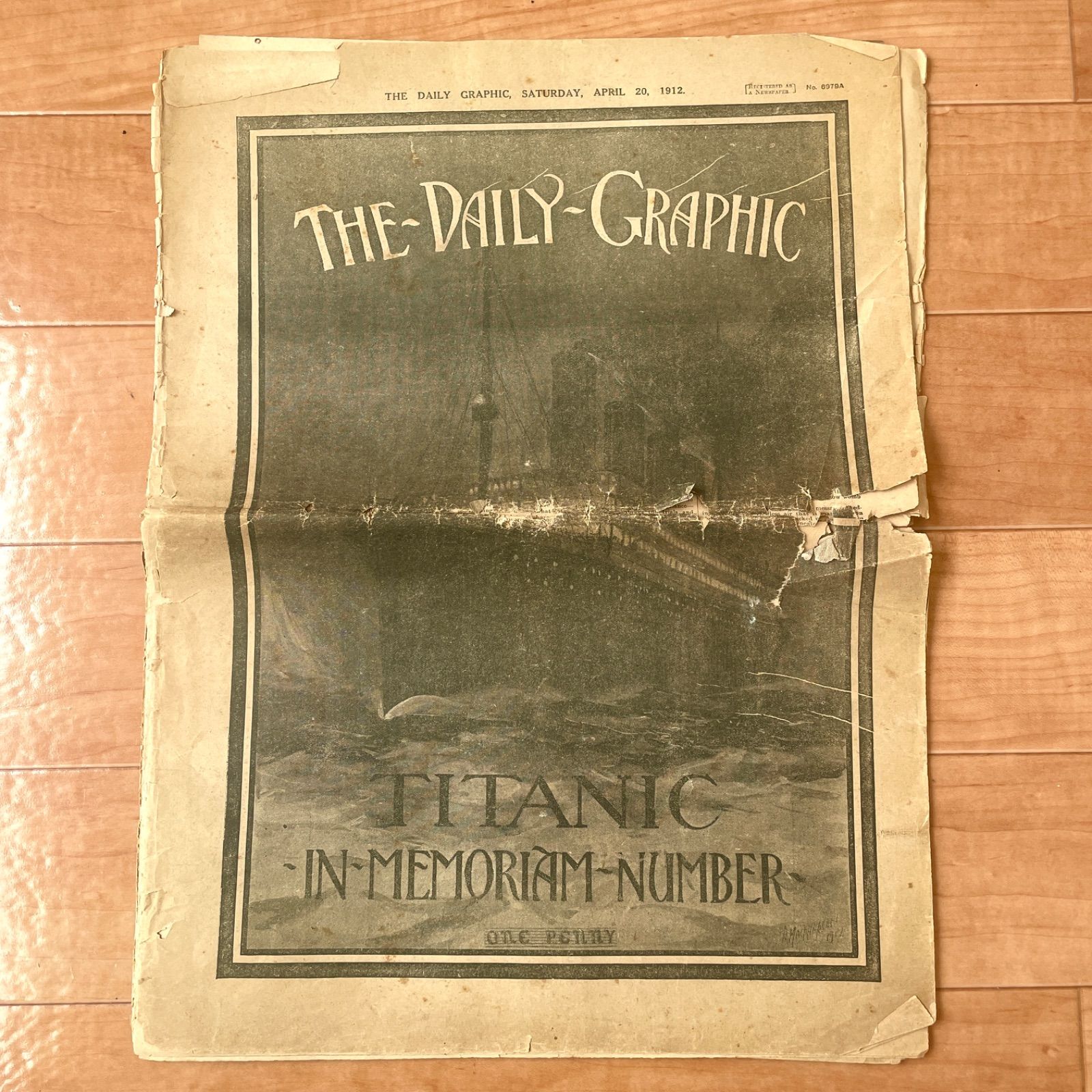 現品限りの タイタニック 沈没5日後発行 追悼特集号 1912年 新聞 Titanic レオナルドディカプリオ ケイトウィンスレット