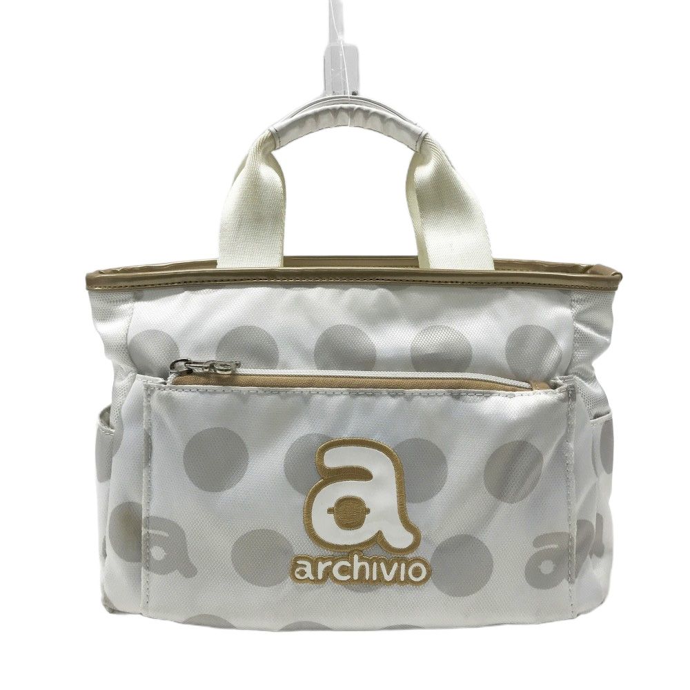ARCHIVIO アルチビオ カートバッグ ロゴ ドット柄 ホワイト系