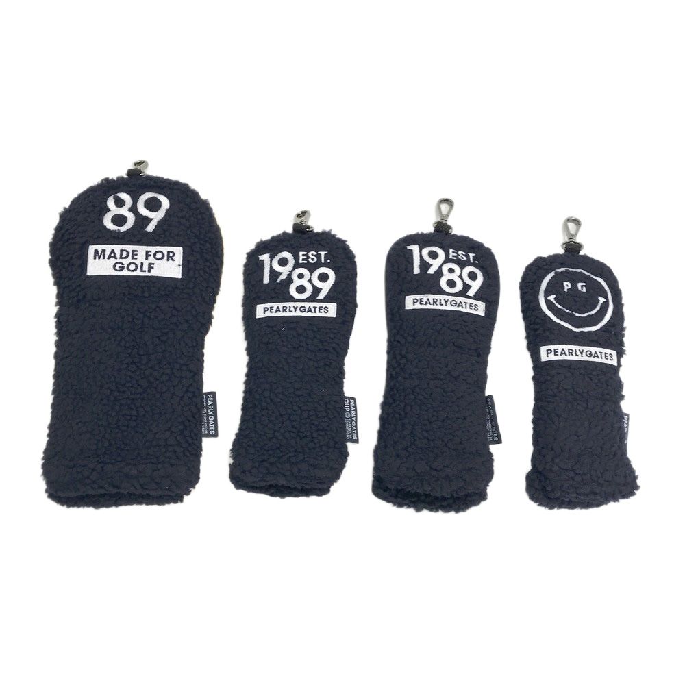 PEARLY GATES パーリーゲイツ CUP 2025 ヘッドカバー 4点セット ニコちゃん ネイビー系 DR FW×2 UT ゴルフウェア ストスト