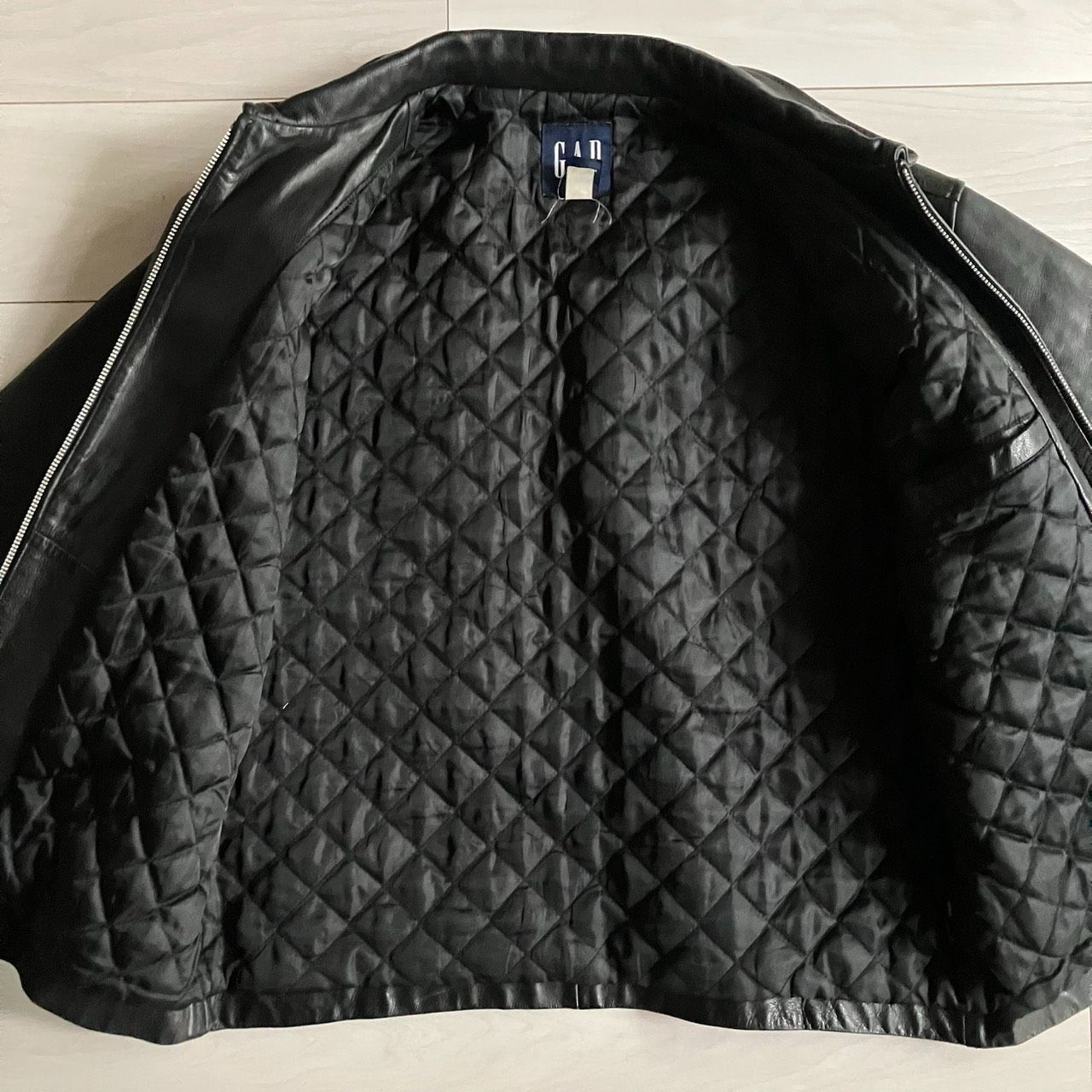 90s～ GAP レザージャケット 本革 ブラック キルティングライナー M