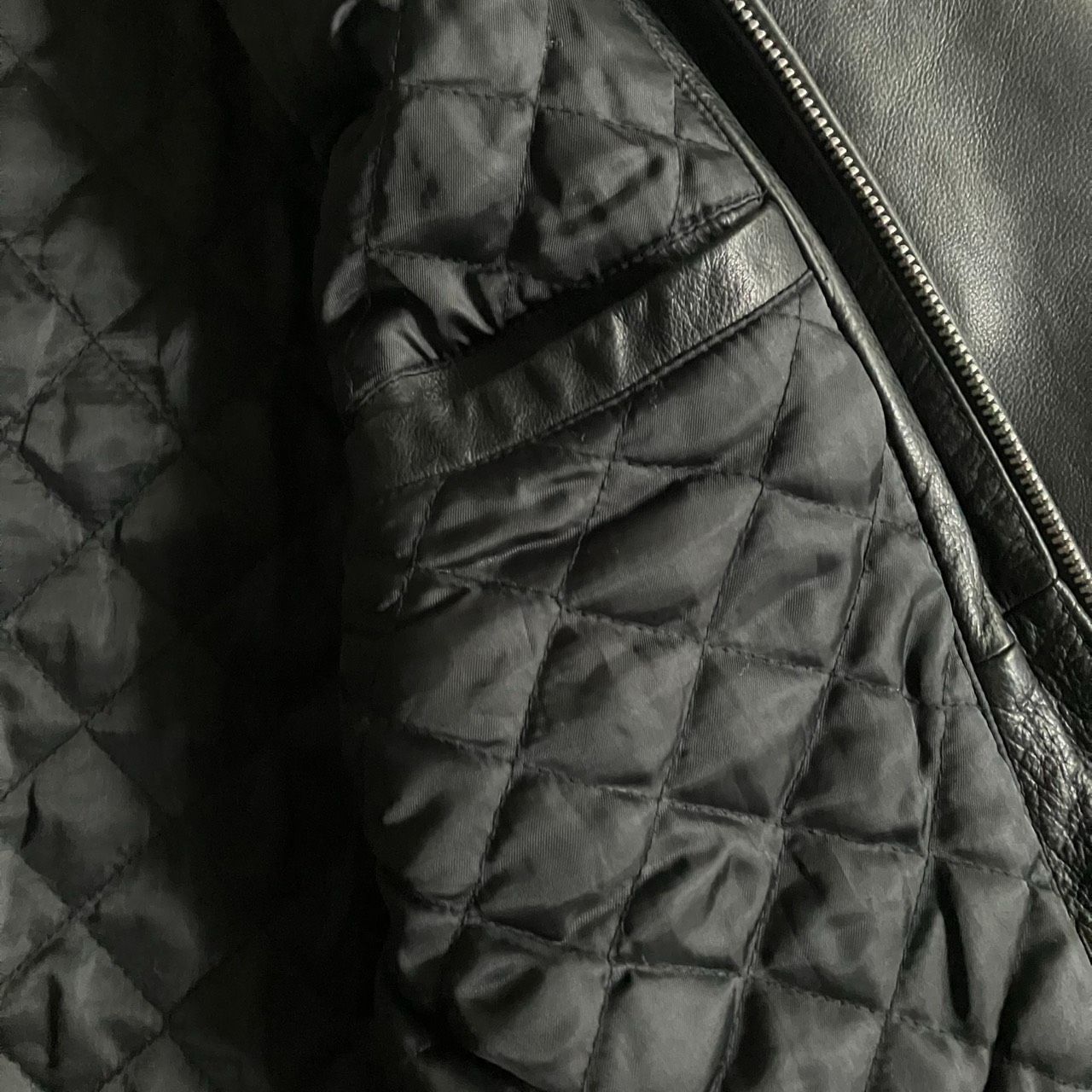 90s～ GAP レザージャケット 本革 ブラック キルティングライナー M