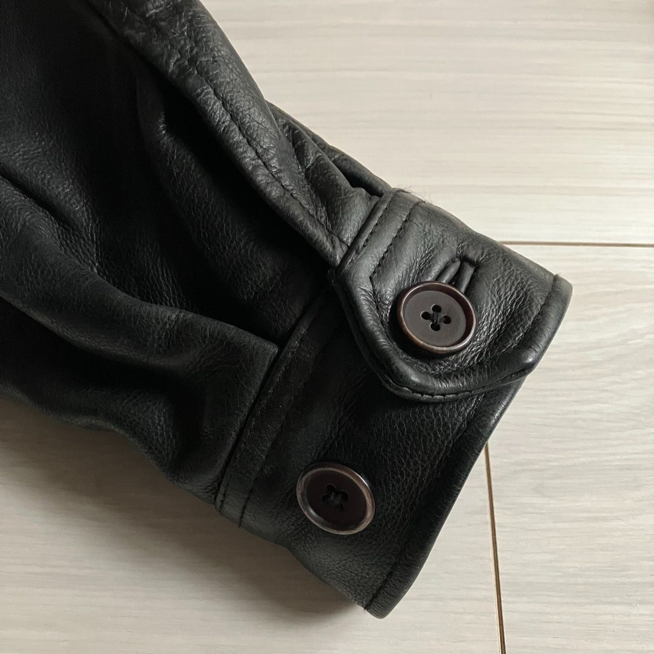 90s～ GAP レザージャケット 本革 ブラック キルティングライナー M