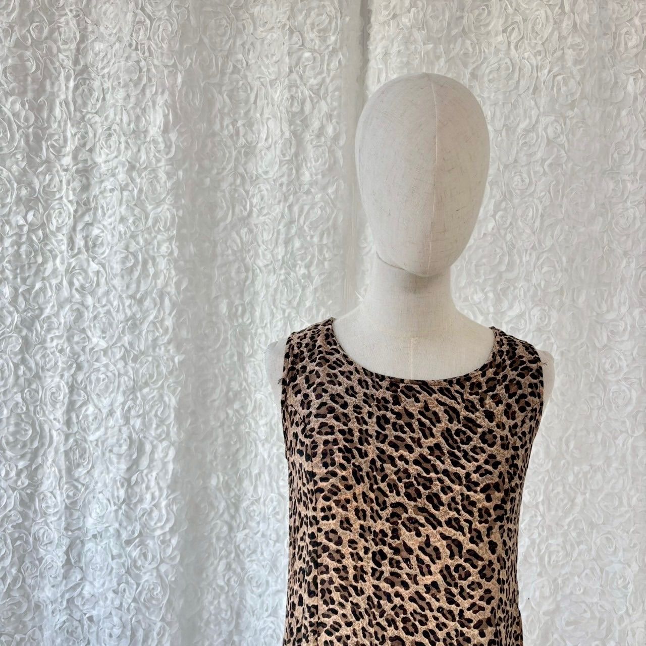 レオパード×ゼブラ柄 ノースリーブ マキシワンピース 個性派 アニマル