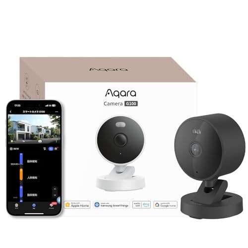 Aqara 防犯カメラ スマートカメラ G 100 玄関 見守り ペット 監視カメラ 室外室内兼用 ギフト IP 65防水 2 K 3 MP 140度超広角 フル 赤外線白黒ナイトビジョン AI検知 プライバシー保護 Alexa Hom 609 b 09 fc