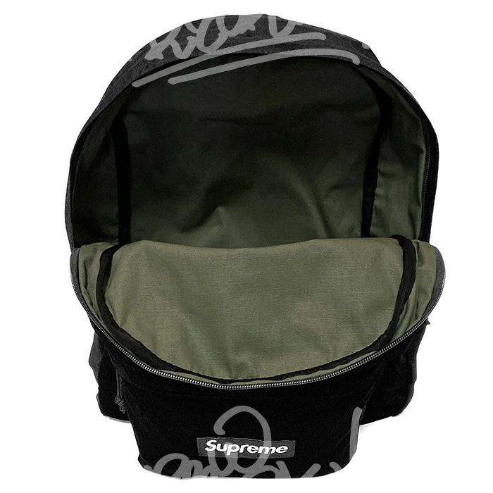 メンズ バックパック ブラック Supreme シュプリーム Velvet Backpack FW 25 B 8 シュプリームベルベットバックパック se 1445 r