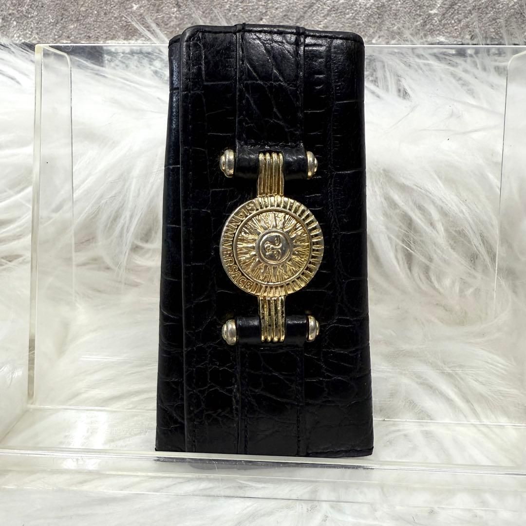 GIANNI VERSACE ジャンニヴェルサーチレザー三つ折りキーケース 太陽神