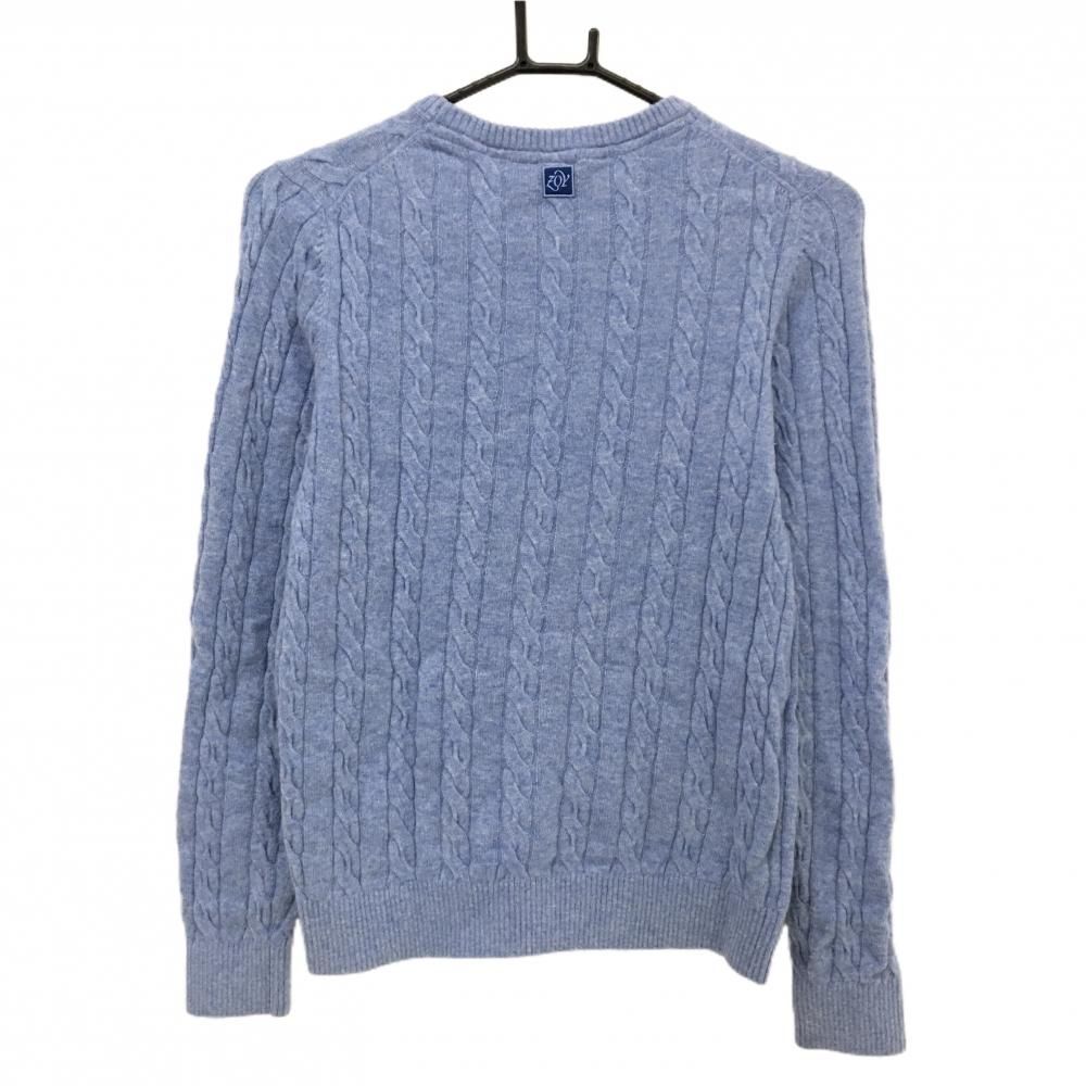 美品】ゾーイ セーター ライトブルー ケーブル編み カシミヤ ニット 袖