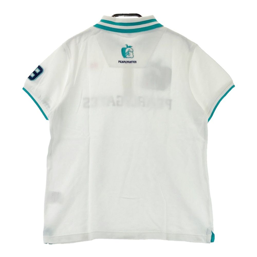 パーリーゲイツ ポロシャツ S〜M相当 白 ホワイト 3 鹿子素材 日本製