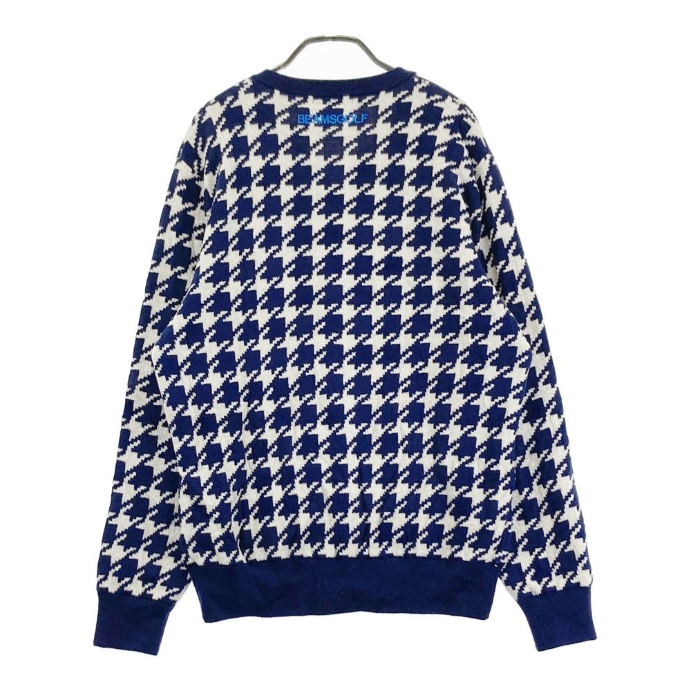 サイズ：XL BEAMS GOLF ビームスゴルフ 裏地付 ニットセーター 千鳥 総