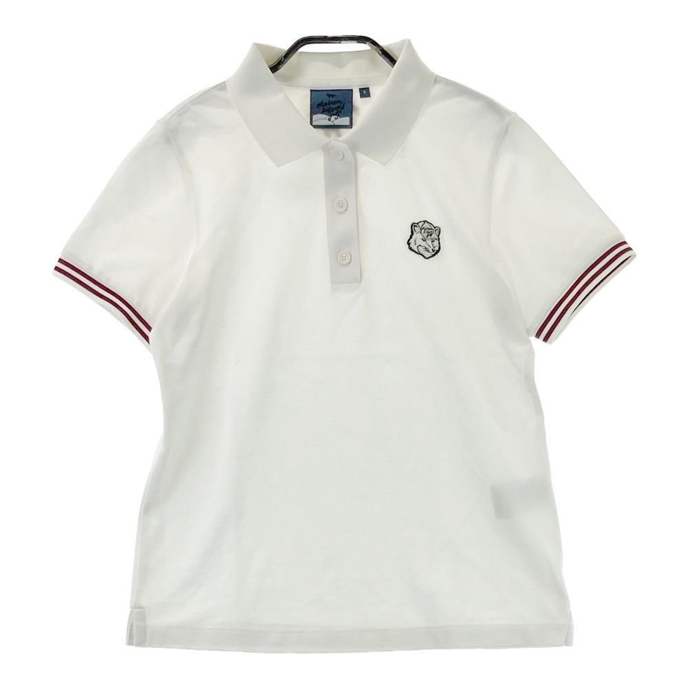 サイズ S MAISON KITSUNE GOLF メゾンキツネゴルフ 半袖ポロシャツ ホワイト系 ゴルフウェア レディース ストスト
