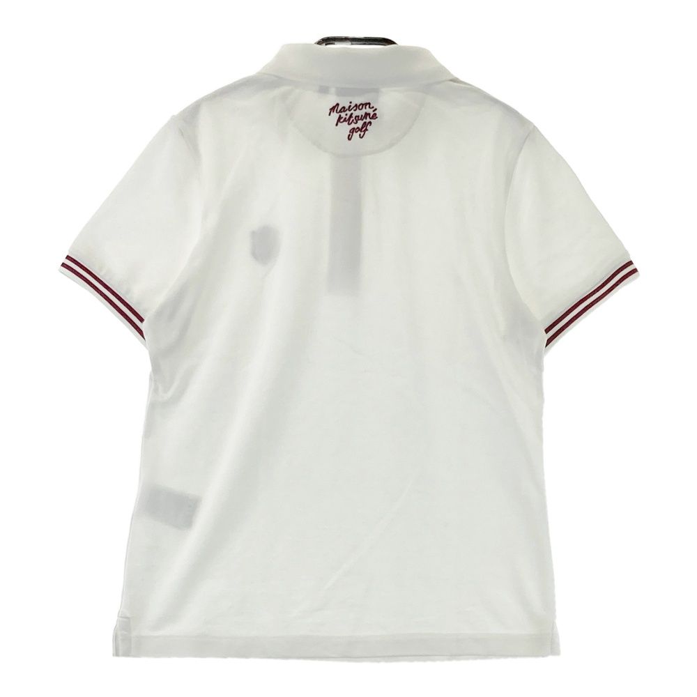 サイズ S MAISON KITSUNE GOLF メゾンキツネゴルフ 半袖ポロシャツ ホワイト系 ゴルフウェア レディース ストスト