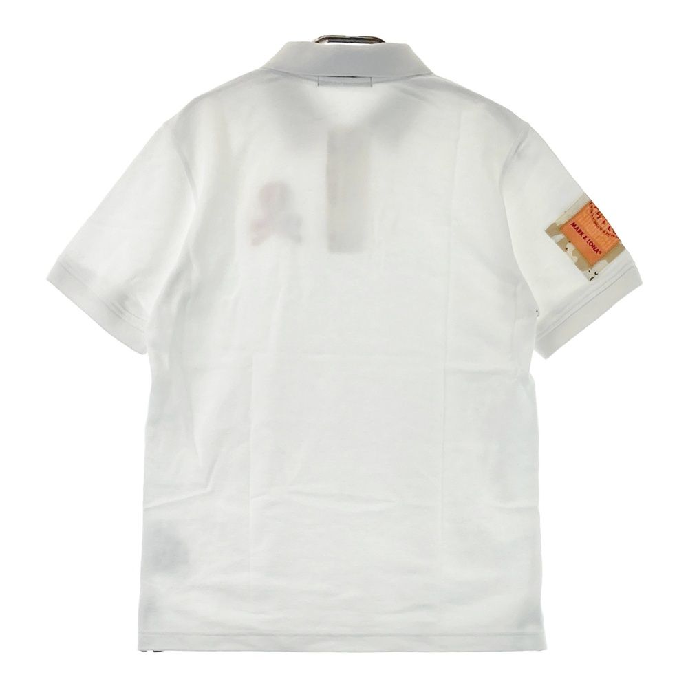 サイズ 46 MARK-LONA マークアンドロナ 半袖ポロシャツ ホワイト系 ゴルフウェア メンズ ストスト