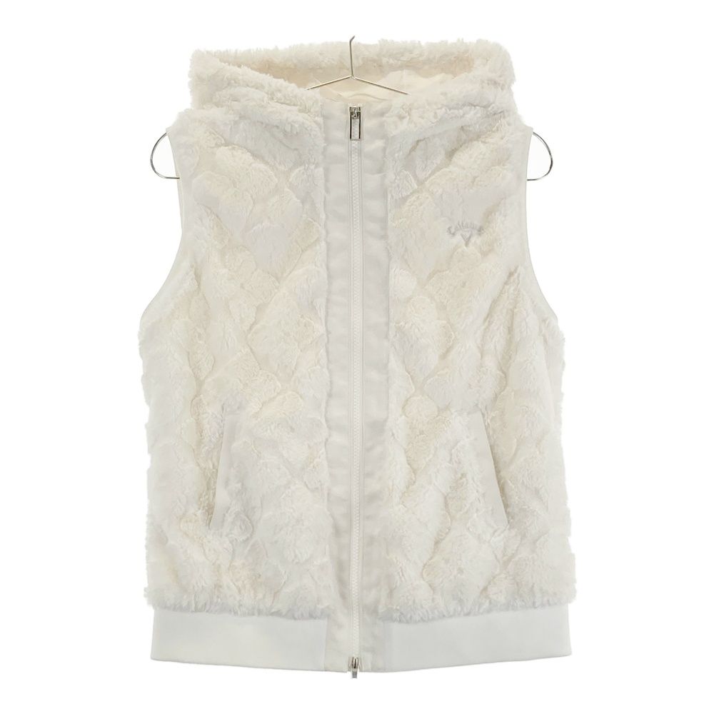 サイズ：LL CALLAWAY キャロウェイ フード付 ファーベスト ホワイト系