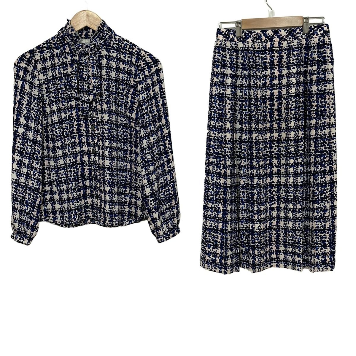 極美品✨レリアン ツイード スカートセットアップ　Leilian Leilian(レリアン) スカートセットアップ レディース - 白×ネイビー