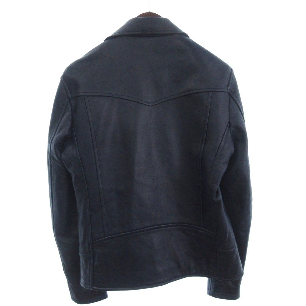 ジャックローズ Jackrose ライダースジャケット ダブル レザー 紺