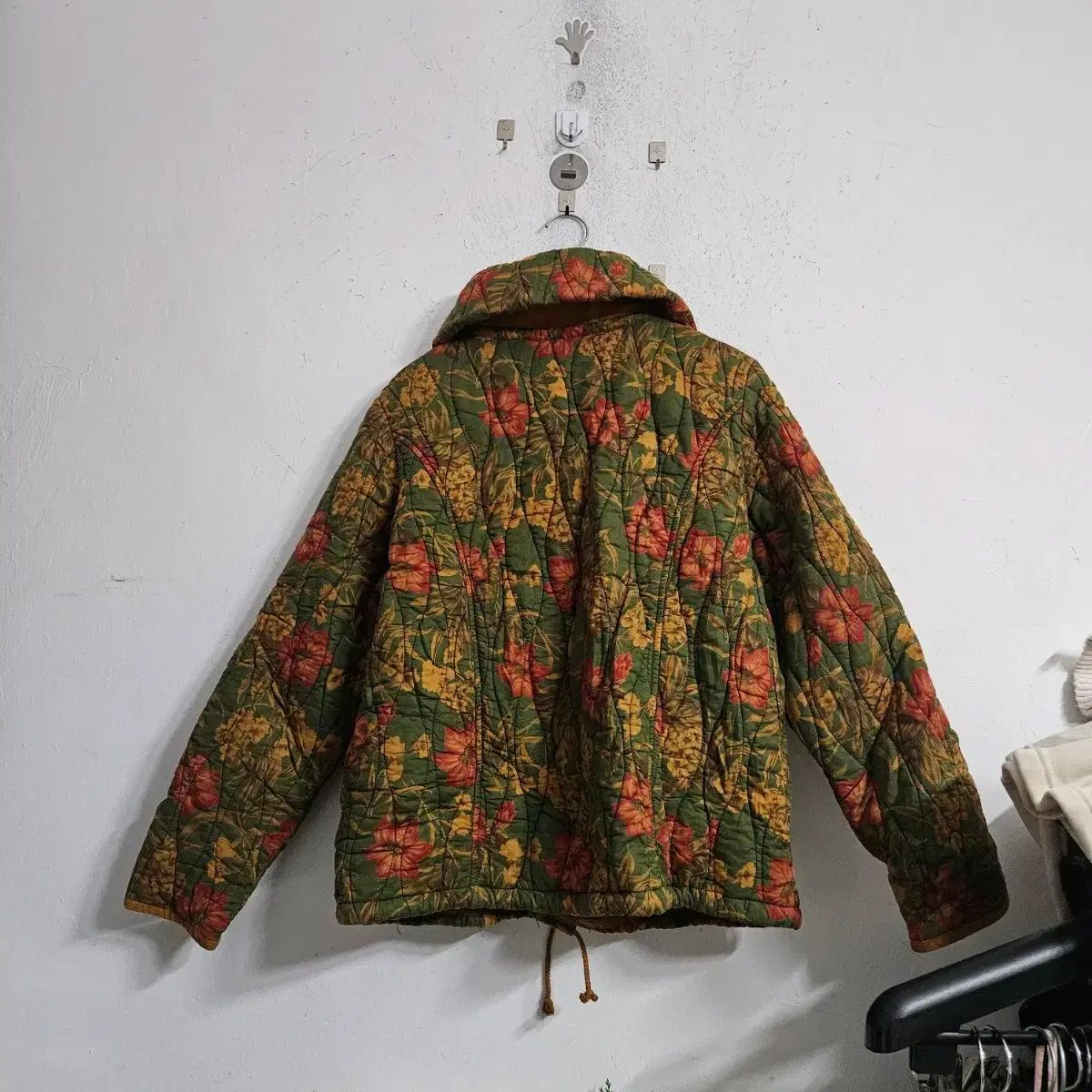 ヴィンテージ フラワー キルティング ジャケット グリーン - メルカリ