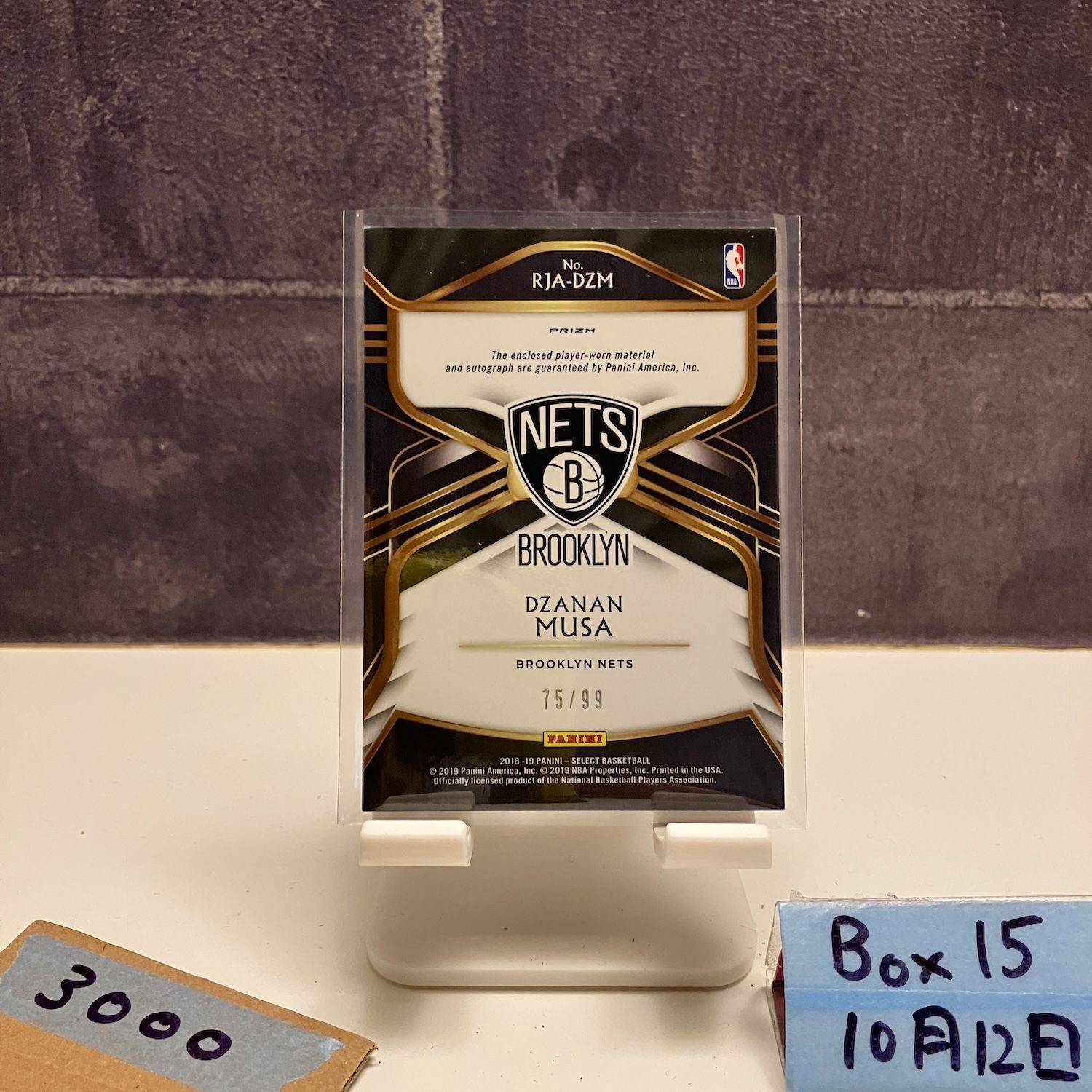 2018-19 Panini Select Dzanan Musa 75/99 直筆サインカード BROOKLYN