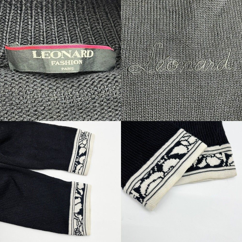 ◇◇LEONARD レオナール ニットカーディガン 花柄 Mサイズ レディース