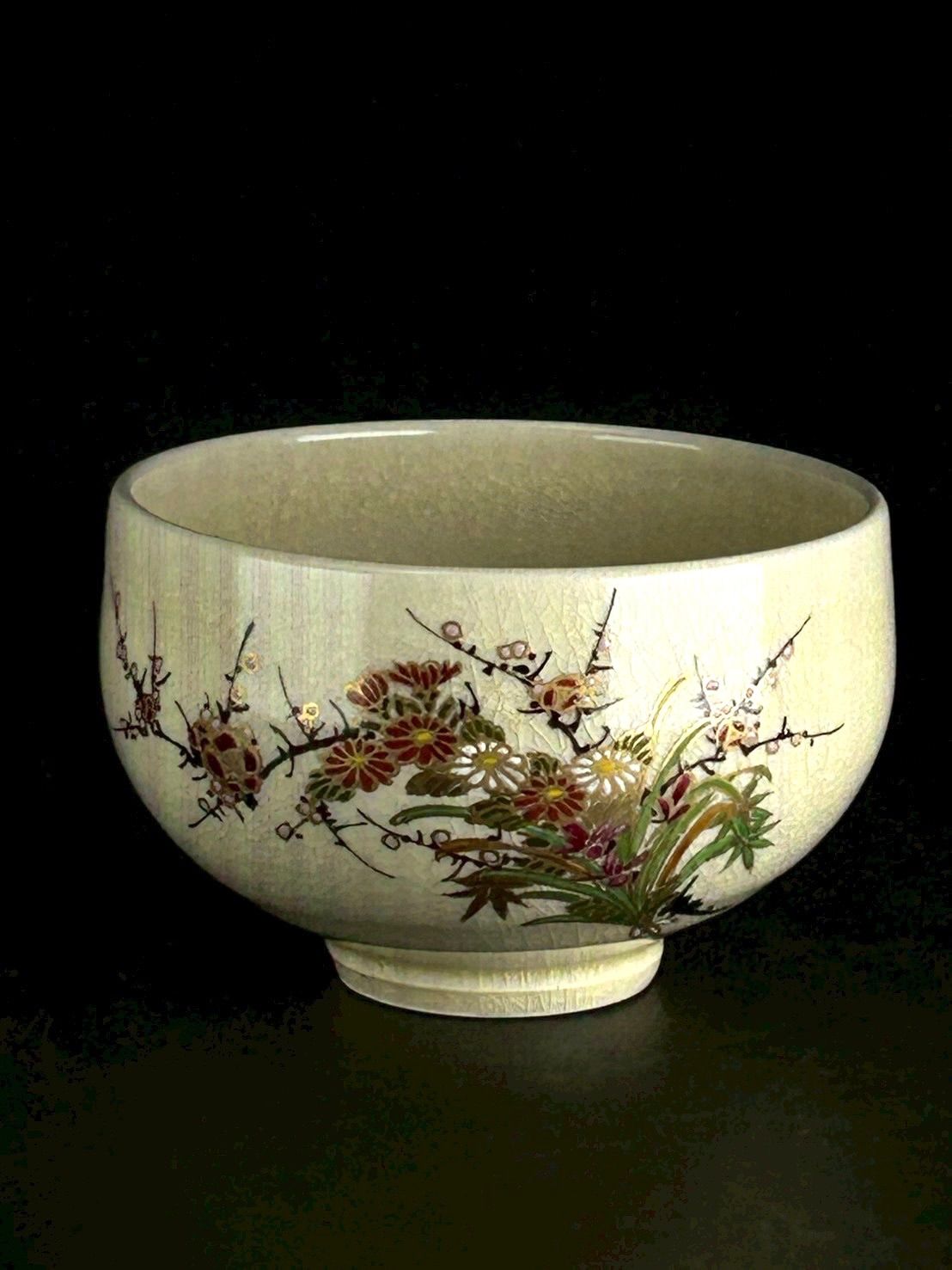 白薩摩 茶碗 茶道具 古美術 古道具 アンティーク 薩摩焼 幽玄】薩摩焼 白薩摩 古薩摩 色絵 金彩 茶道具 茶器 抹茶碗 - メルカリ