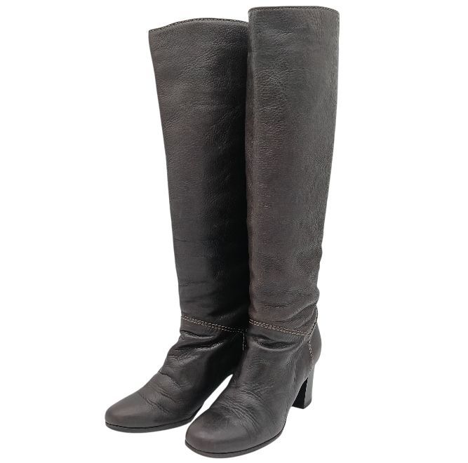 Chloe クロエ ロングブーツ ブーツ ブラウン レザー 37 24 cm