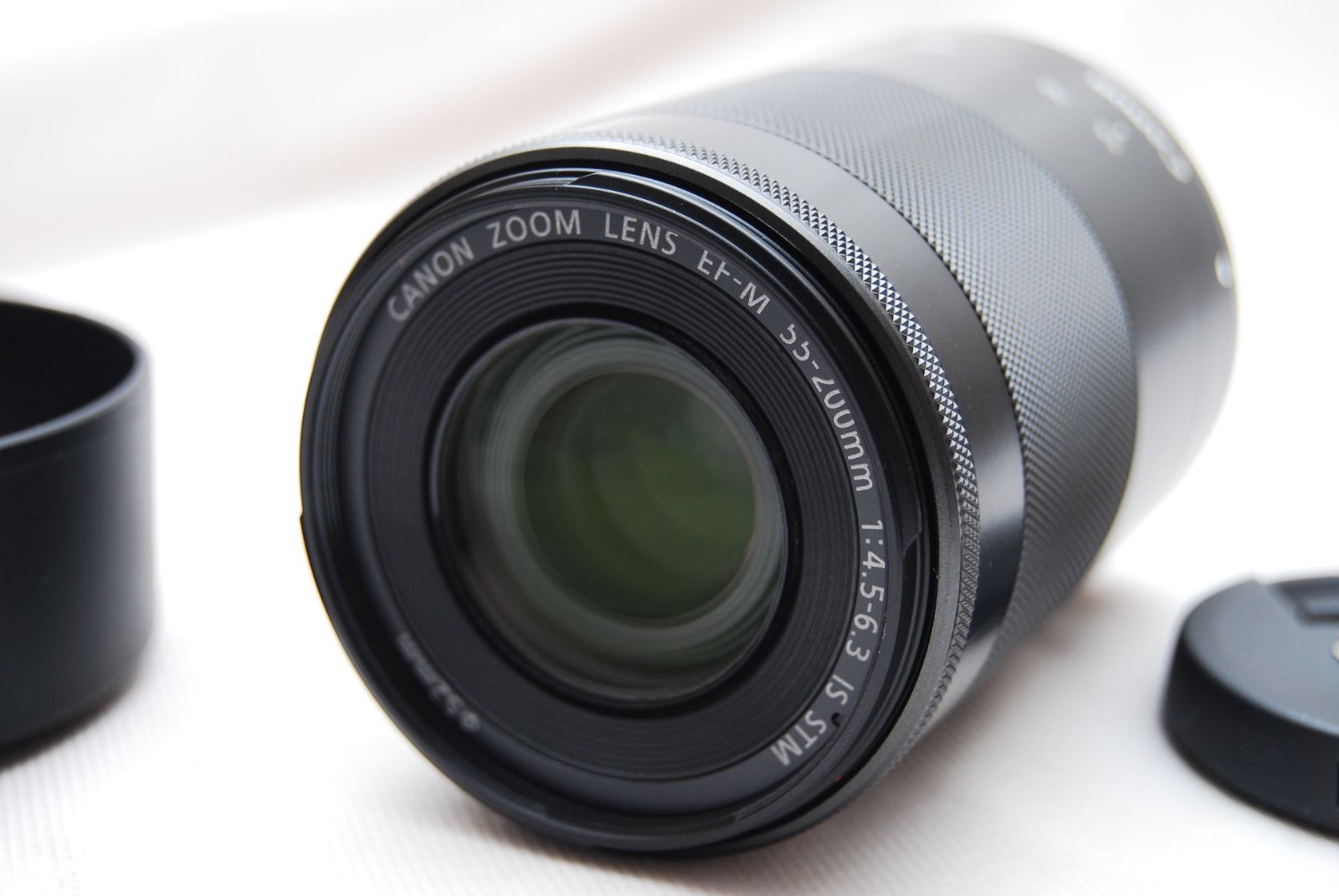 上 キヤノン 望遠ズームレンズ EF M 55 200 mm F 4 5 6 3 IS STM レンズフィルター フード付き